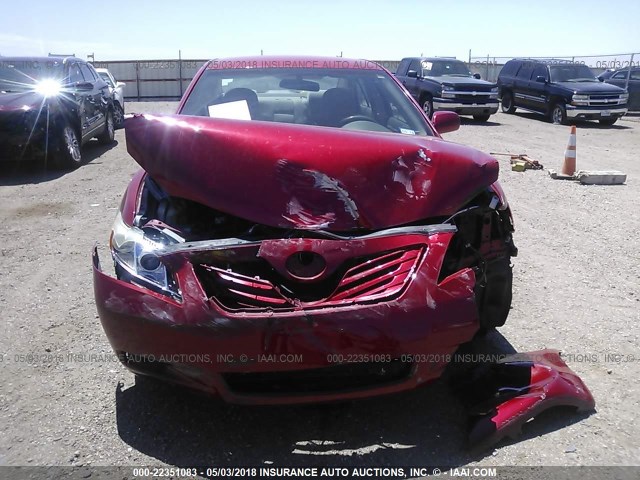 4T1BE46K07U091568 - 2007 TOYOTA CAMRY CE/LE/XLE/SE RED photo 6