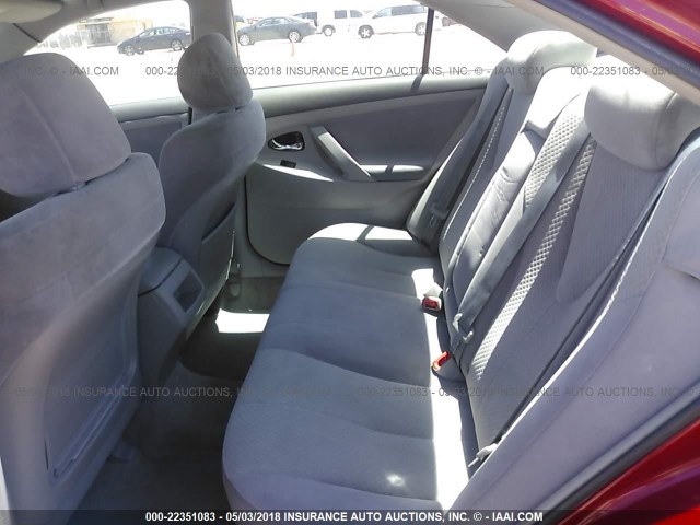 4T1BE46K07U091568 - 2007 TOYOTA CAMRY CE/LE/XLE/SE RED photo 8