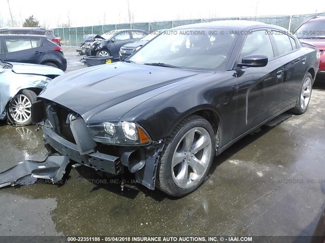 2C3CDXHG2DH642866 - 2013 DODGE CHARGER SXT BLACK photo 2