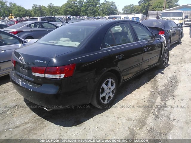 5NPEU46F36H048794 - 2006 HYUNDAI SONATA GLS/LX BLACK photo 4