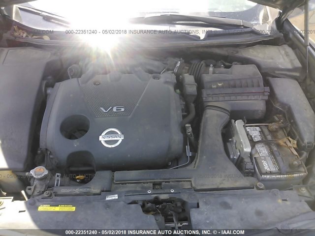 1N4AA5AP0CC824597 - 2012 NISSAN MAXIMA S/SV GRAY photo 10