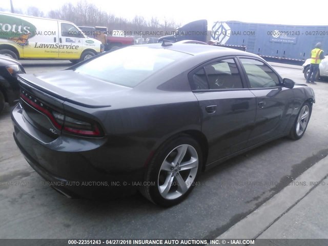 2C3CDXCT2HH528697 - 2017 DODGE CHARGER R/T GRAY photo 4