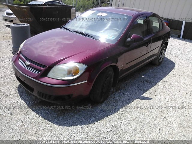 1G1AL55F777289023 - 2007 CHEVROLET COBALT LT RED photo 2