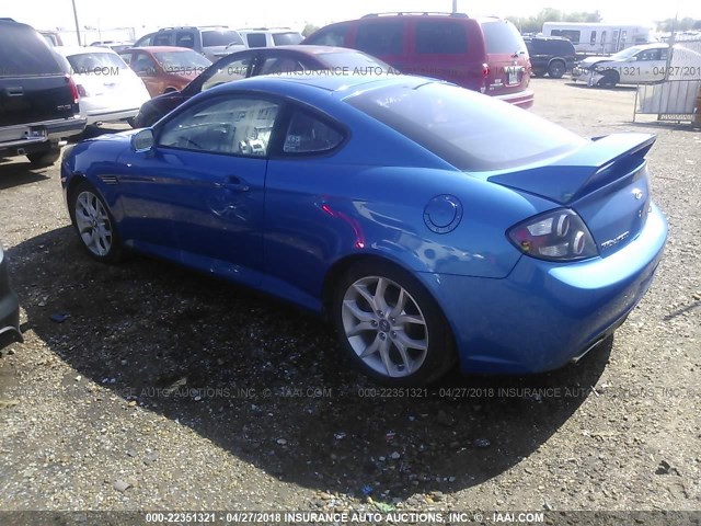 KMHHN66F47U243747 - 2007 HYUNDAI TIBURON GT/SE/GT LIMITED BLUE photo 3