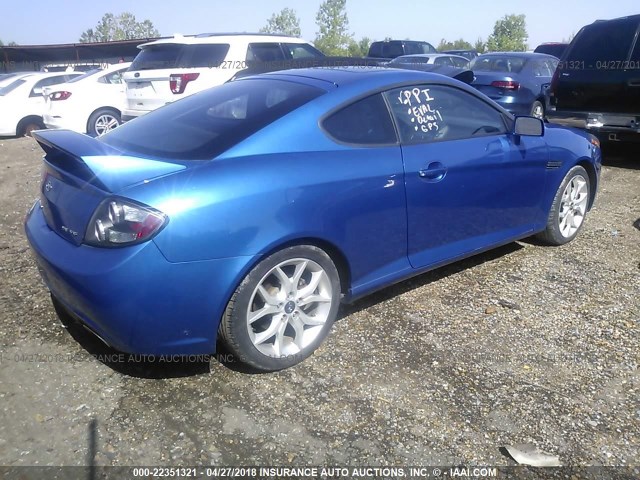 KMHHN66F47U243747 - 2007 HYUNDAI TIBURON GT/SE/GT LIMITED BLUE photo 4