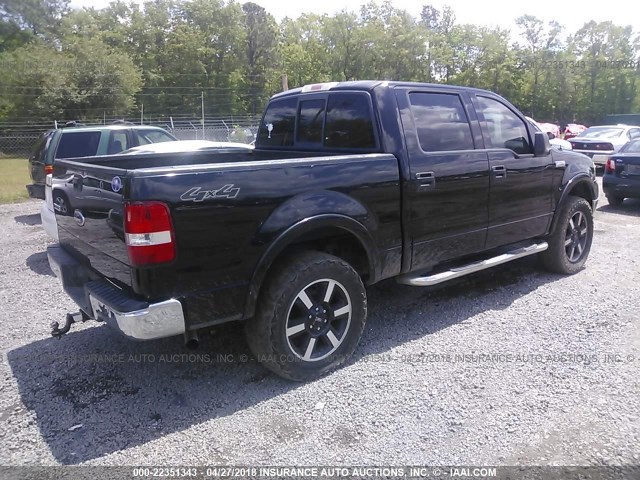 1FTPW14574KC69230 - 2004 FORD F150 SUPERCREW BLACK photo 4