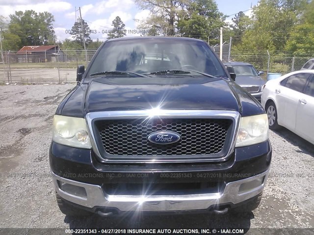 1FTPW14574KC69230 - 2004 FORD F150 SUPERCREW BLACK photo 6