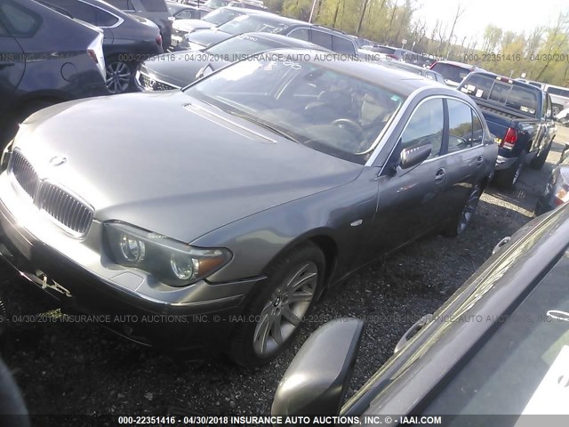 WBAGN63444DS47387 - 2004 BMW 745 LI GRAY photo 2