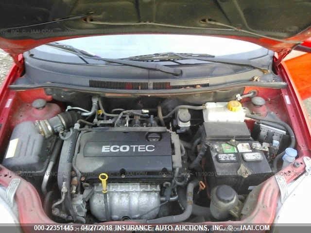 KL1TD56E99B660614 - 2009 CHEVROLET AVEO LS/LT RED photo 10