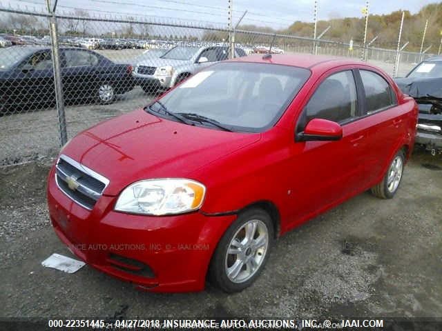 KL1TD56E99B660614 - 2009 CHEVROLET AVEO LS/LT RED photo 2