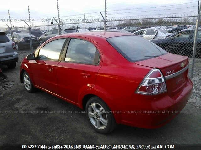 KL1TD56E99B660614 - 2009 CHEVROLET AVEO LS/LT RED photo 3