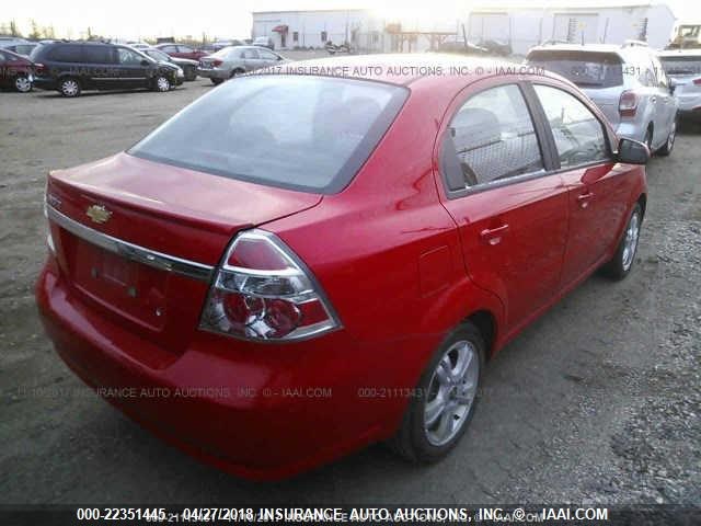 KL1TD56E99B660614 - 2009 CHEVROLET AVEO LS/LT 红色 照片 4