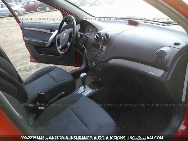 KL1TD56E99B660614 - 2009 CHEVROLET AVEO LS/LT 红色 照片 5