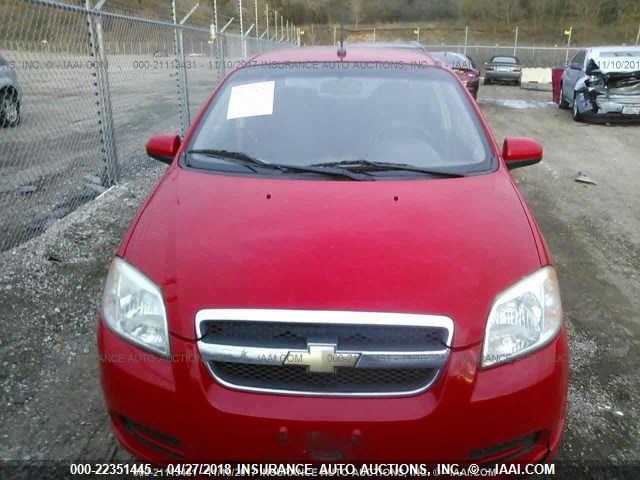 KL1TD56E99B660614 - 2009 CHEVROLET AVEO LS/LT RED photo 6