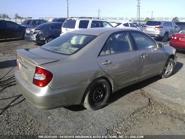 4T1BE32KX3U159448 - 2003 TOYOTA CAMRY LE/XLE/SE GOLD photo 4