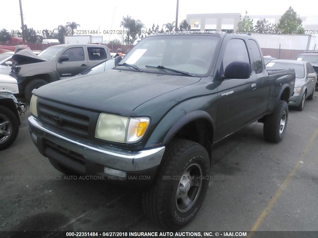 4TAWN72N6YZ650595 - 2000 TOYOTA TACOMA XTRACAB GREEN photo 2