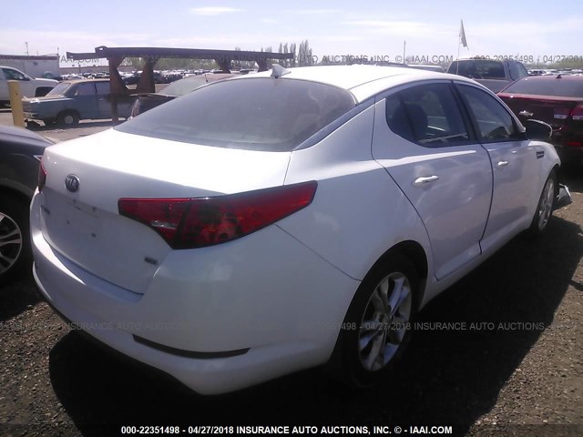 5XXGM4A73DG199569 - 2013 KIA OPTIMA LX WHITE photo 4