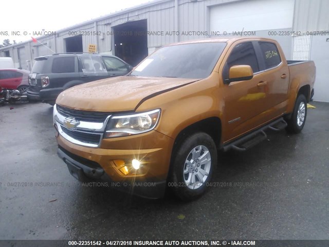 1GCGTCEN6H1290696 - 2017 CHEVROLET COLORADO LT ORANGE photo 2