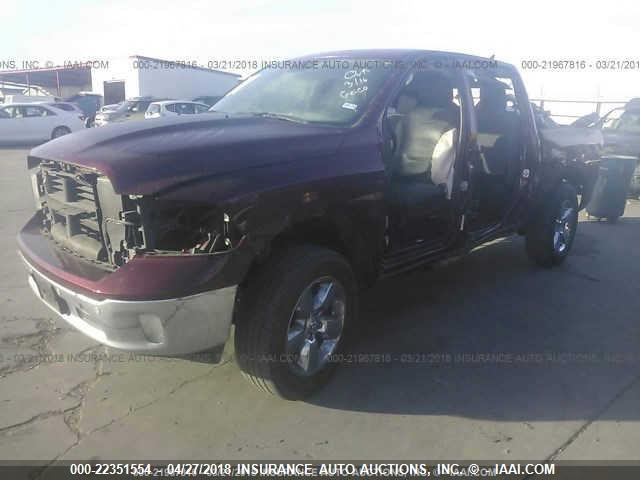 1C6RR7LT0GS316094 - 2016 RAM 1500 SLT MAROON photo 2