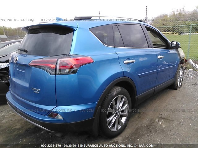 2T3DFREV9HW569669 - 2017 TOYOTA RAV4 LIMITED/SE/PLATINUM BLUE photo 4