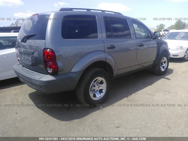 1D8HD38N18F147978 - 2008 DODGE DURANGO SXT GRAY photo 4