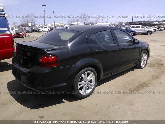 1C3CDZEG9CN126459 - 2012 DODGE AVENGER SXT BLACK photo 4