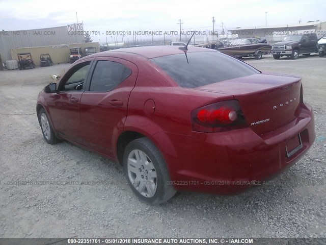 1B3BD1FB2BN573629 - 2011 DODGE AVENGER MAINSTREET RED photo 3