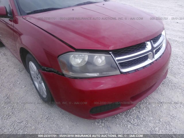 1B3BD1FB2BN573629 - 2011 DODGE AVENGER MAINSTREET RED photo 6