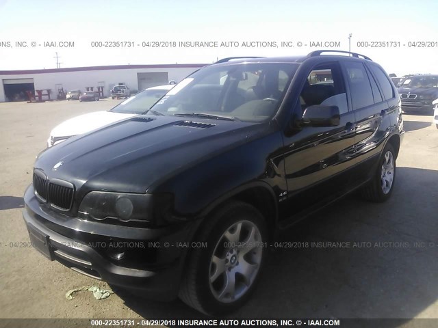 5UXFB33523LH44782 - 2003 BMW X5 4.4I BLACK photo 2