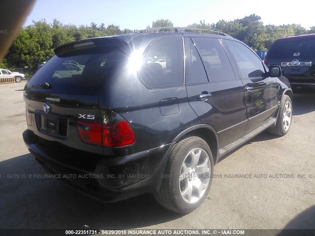 5UXFB33523LH44782 - 2003 BMW X5 4.4I BLACK photo 4