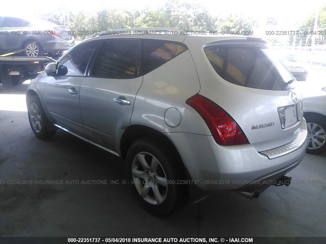 JN8AZ08W86W538698 - 2006 NISSAN MURANO SL/SE/S SILVER photo 3