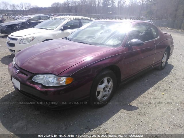 2G1WX12K059265906 - 2005 CHEVROLET MONTE CARLO LT MAROON photo 2