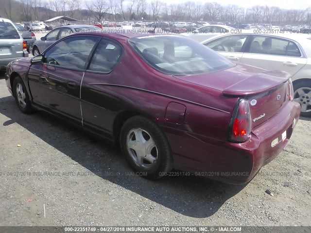 2G1WX12K059265906 - 2005 CHEVROLET MONTE CARLO LT MAROON photo 3