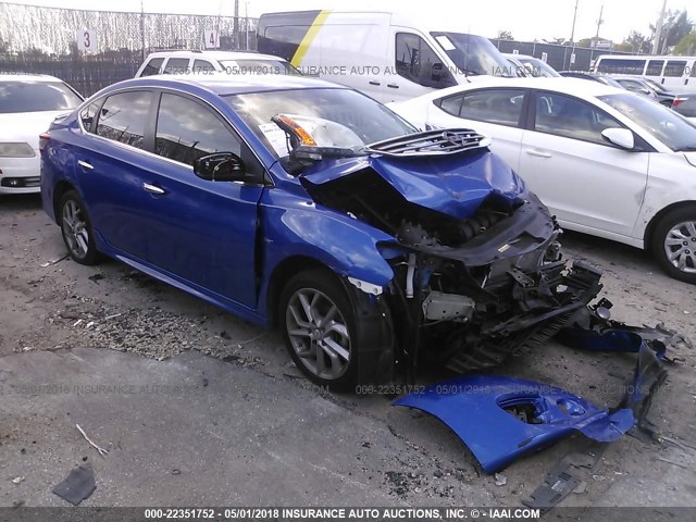 3N1AB7AP0FY275937 - 2015 NISSAN SENTRA S/SV/SR/SL BLUE photo 1