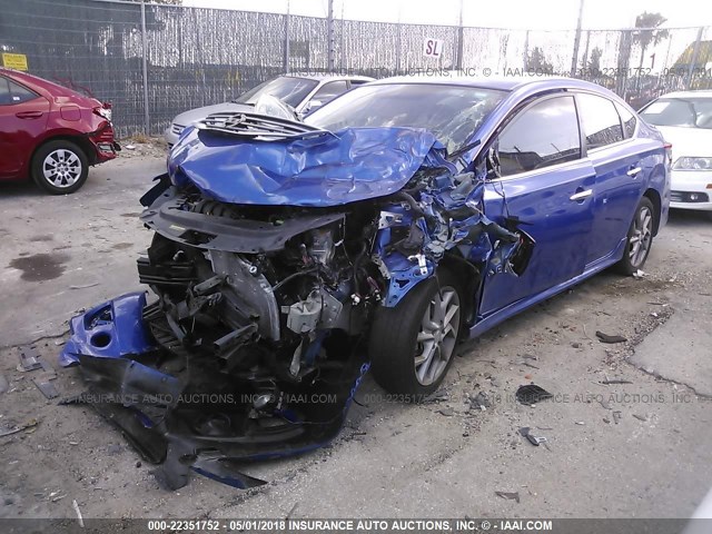 3N1AB7AP0FY275937 - 2015 NISSAN SENTRA S/SV/SR/SL BLUE photo 2