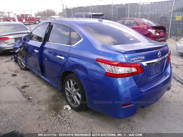 3N1AB7AP0FY275937 - 2015 NISSAN SENTRA S/SV/SR/SL BLUE photo 3