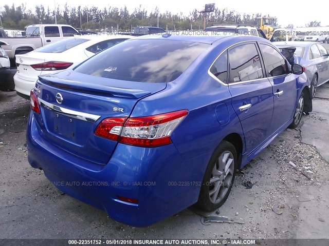 3N1AB7AP0FY275937 - 2015 NISSAN SENTRA S/SV/SR/SL BLUE photo 4