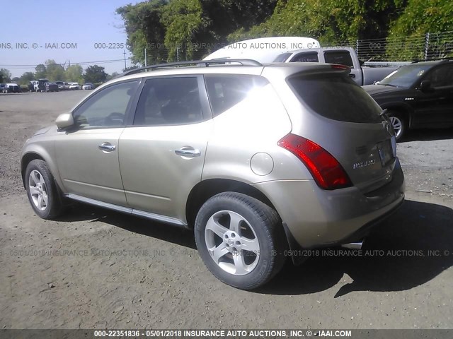 JN8AZ08W05W423141 - 2005 NISSAN MURANO SL/SE/S GOLD photo 3