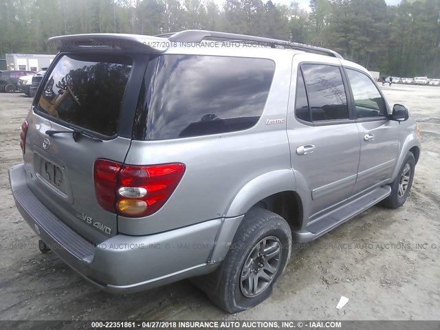 5TDBT48AX3S138313 - 2003 TOYOTA SEQUOIA LIMITED GRAY photo 4