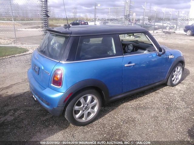 WMWMF73599TW84460 - 2009 MINI COOPER S BLUE photo 4