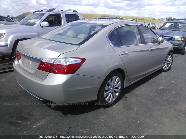 1HGCR2F83DA104186 - 2013 HONDA ACCORD EXL TAN photo 4