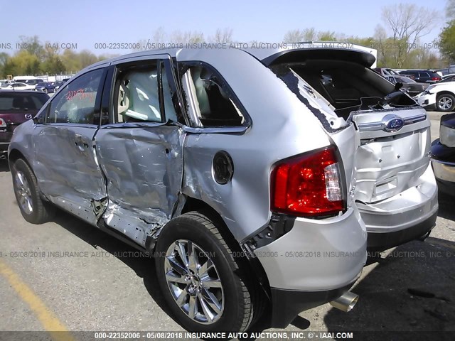 2FMDK4KCXDBC59055 - 2013 FORD EDGE LIMITED SILVER photo 3