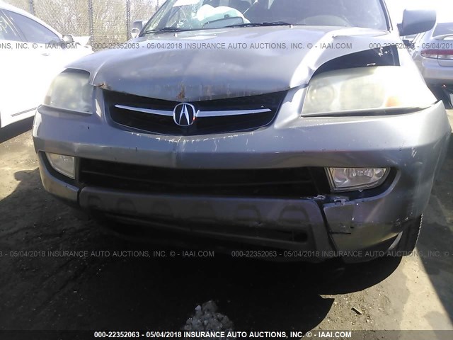 2HNYD188X2H508654 - 2002 ACURA MDX TOURING GRAY photo 6