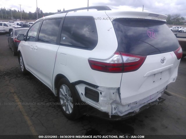 5TDJZ3DC8HS173502 - 2017 TOYOTA SIENNA LE WHITE photo 3