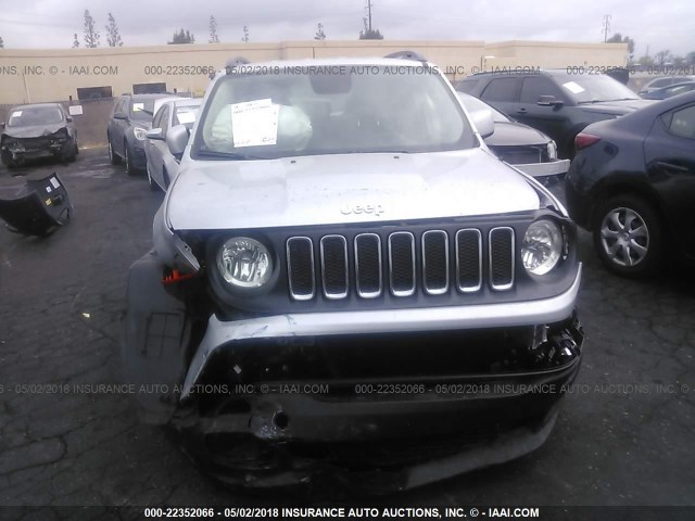 ZACCJABT2GPD61418 - 2016 JEEP RENEGADE LATITUDE SILVER photo 6