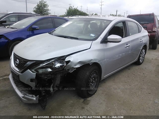 3N1AB7AP4GY208288 - 2016 NISSAN SENTRA S/SV/SR/SL SILVER photo 2