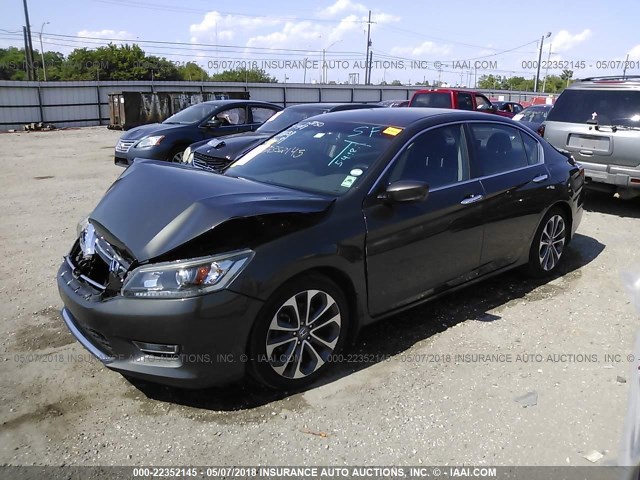 1HGCR2F55DA226294 - 2013 HONDA ACCORD SPORT GRAY photo 2