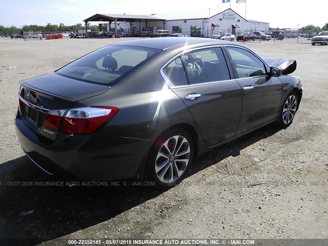 1HGCR2F55DA226294 - 2013 HONDA ACCORD SPORT GRAY photo 4