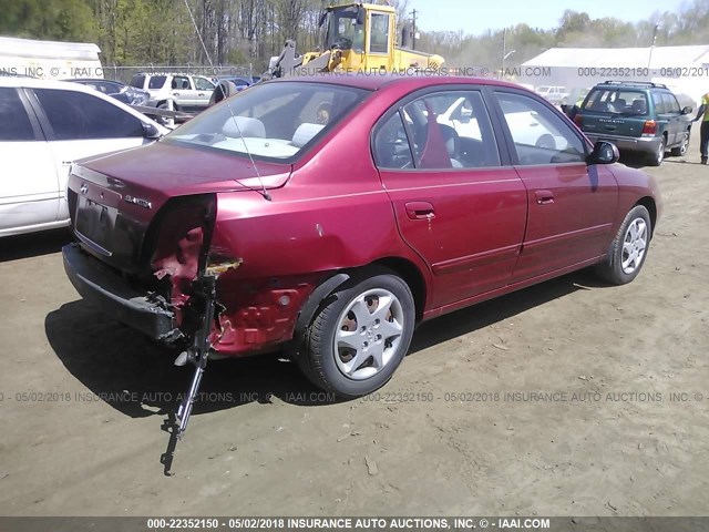 KMHDN46D16U275314 - 2006 HYUNDAI ELANTRA GLS/GT/LIMITED MAROON photo 4