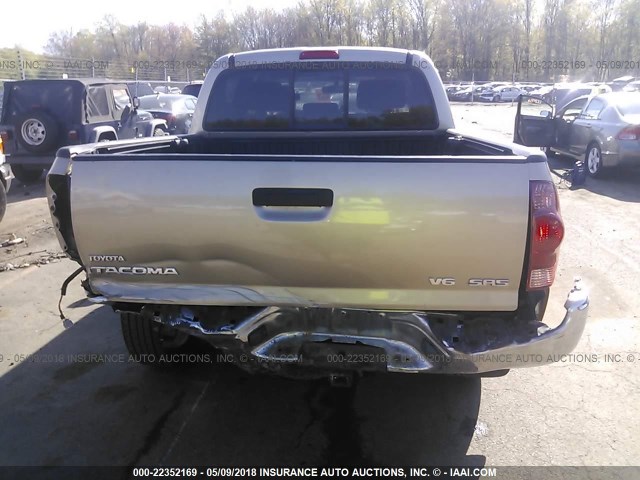 5TELU42N36Z182464 - 2006 TOYOTA TACOMA DOUBLE CAB ოქროსფერი ფოტო 6